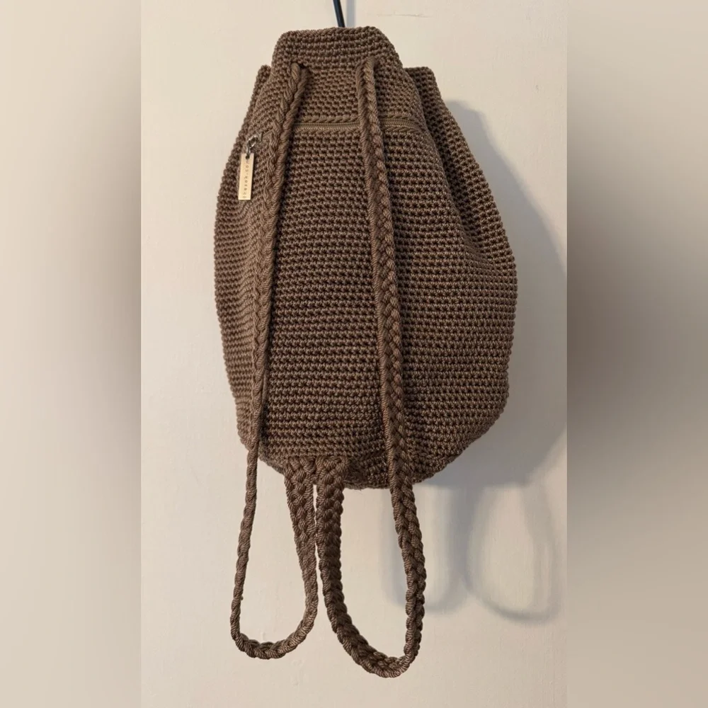 The Sak Brown Crochet Drawstring Backpack - Picture 2 of 4